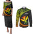 Hawaii Kanaka Maoli Couples Matching Puletasi Dress and Long Sleeve Button Shirts Polynesian Tornado Infusion Gradient TS04 Gradient - Polynesian Pride