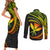 Hawaii Kanaka Maoli Couples Matching Short Sleeve Bodycon Dress and Long Sleeve Button Shirts Polynesian Tornado Infusion Gradient TS04 - Polynesian Pride