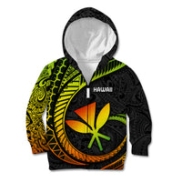 Hawaii Kanaka Maoli Kid Hoodie Polynesian Tornado Infusion Gradient TS04 - Polynesian Pride