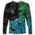 Zodiac Cancer Long Sleeve Shirt Polynesian in Gradient Blue TS04 Unisex Gradient Blue - Polynesian Pride