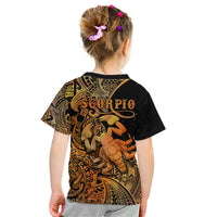 Zodiac Scorpio Kid T Shirt Polynesian in Orange TS04 - Polynesian Pride