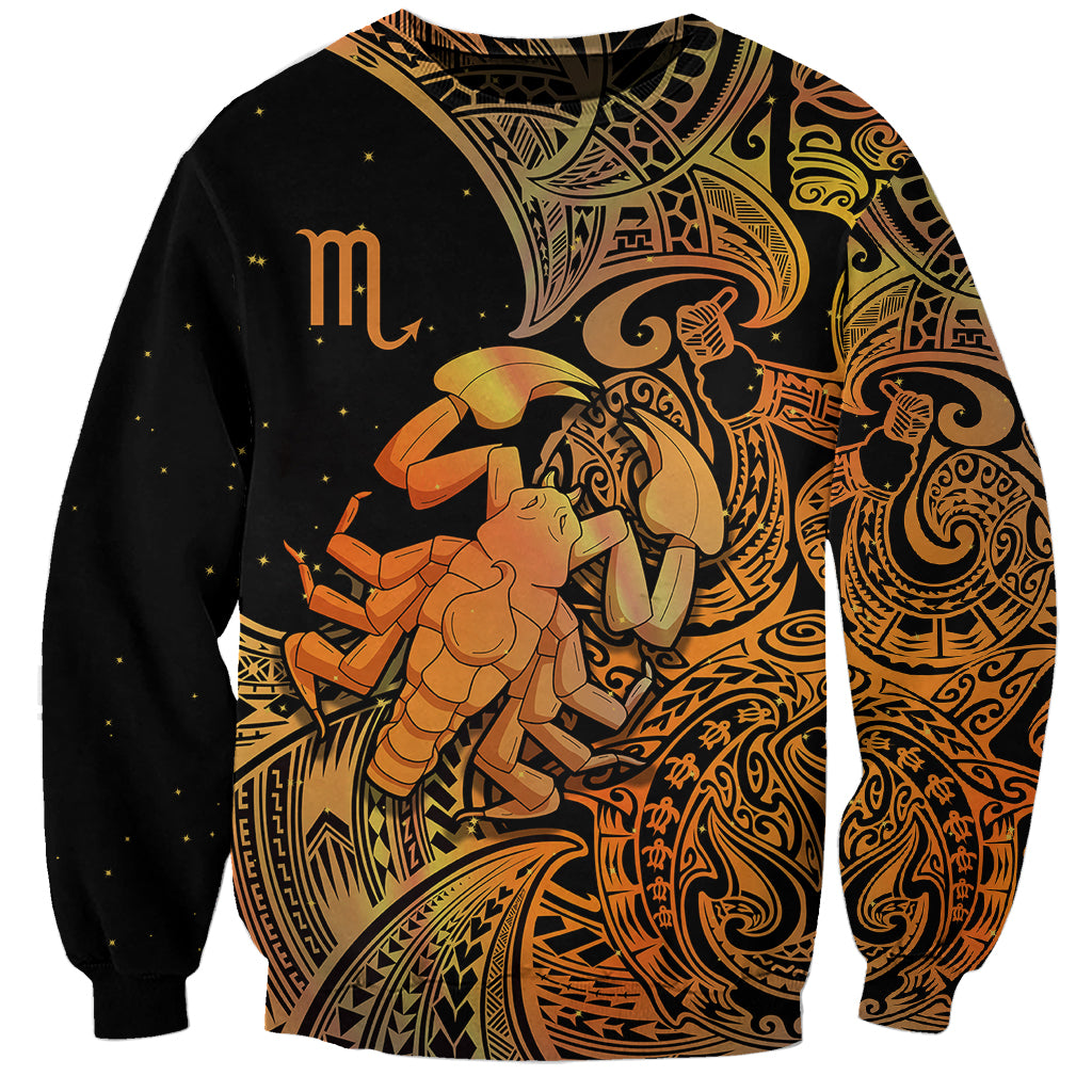 Zodiac Scorpio Sweatshirt Polynesian in Orange TS04 Unisex Orange - Polynesian Pride