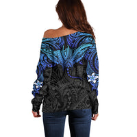 Polynesian Ray Pattern Off Shoulder Sweater TS04 - Polynesian Pride
