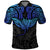 Polynesian Ray Pattern Polo Shirt TS04 Black/Blue - Polynesian Pride