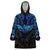 Polynesian Ray Pattern Wearable Blanket Hoodie TS04 One Size Black/Blue - Polynesian Pride