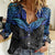 Polynesian Ray Pattern Women Casual Shirt TS04 Female Black/Blue - Polynesian Pride