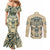 Polynesian Couples Matching Mermaid Dress and Long Sleeve Button Shirts Warrior Skull with Tribal Patterns Tattoo Design TS04 - Polynesian Pride