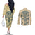 Polynesian Couples Matching Off The Shoulder Long Sleeve Dress and Long Sleeve Button Shirts Warrior Skull with Tribal Patterns Tattoo Design TS04 - Polynesian Pride