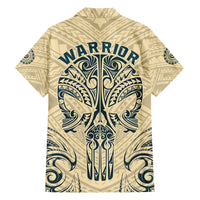 Polynesian Family Matching Long Sleeve Bodycon Dress and Hawaiian Shirt Warrior Skull with Tribal Patterns Tattoo Design TS04 - Polynesian Pride