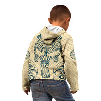 Polynesian Kid Hoodie Warrior Skull with Tribal Patterns Tattoo Design TS04 - Polynesian Pride