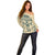 Polynesian Off Shoulder Sweater Warrior Skull with Tribal Patterns Tattoo Design TS04 - Polynesian Pride