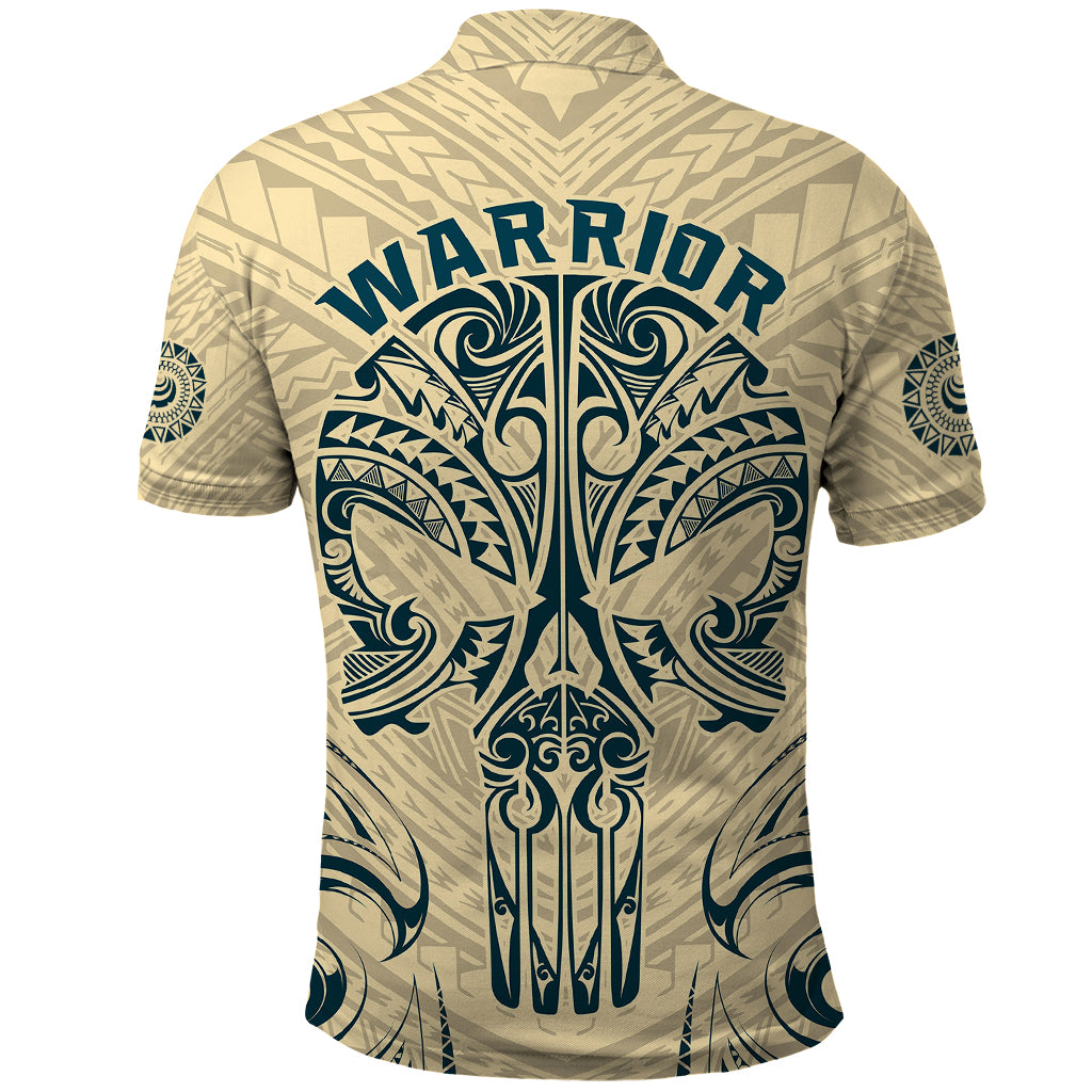 Polynesian Polo Shirt Warrior Skull with Tribal Patterns Tattoo Design TS04 - Polynesian Pride