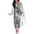 Hawaii Family Matching Off Shoulder Long Sleeve Dress and Hawaiian Shirt with Polynesian Turtle TS04 Mom's Dress Black/White - Polynesian Pride
