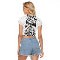 Hawaii Raglan Cropped T Shirt with Polynesian Turtle TS04 - Polynesian Pride