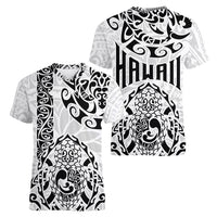Hawaii Women V Neck T Shirt with Polynesian Turtle TS04 - Polynesian Pride