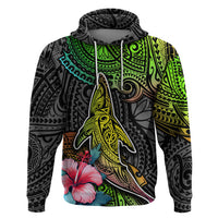 Polynesian Hoodie Whales and Compass Gradient Pattern TS04 Gradient - Polynesian Pride