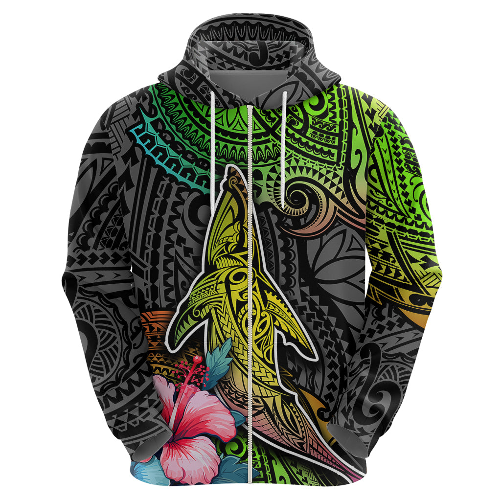 Polynesian Hoodie Whales and Compass Gradient Pattern TS04 - Polynesian Pride
