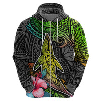 Polynesian Hoodie Whales and Compass Gradient Pattern TS04 - Polynesian Pride