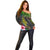 Polynesian Off Shoulder Sweater Whales and Compass Gradient Pattern TS04 - Polynesian Pride