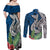 Polynesian Couples Matching Off Shoulder Maxi Dress and Long Sleeve Button Shirts Whale Pattern and Hibiscus Flowers TS04 - Polynesian Pride