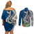 Polynesian Couples Matching Off Shoulder Short Dress and Long Sleeve Button Shirts Whale Pattern and Hibiscus Flowers TS04 - Polynesian Pride