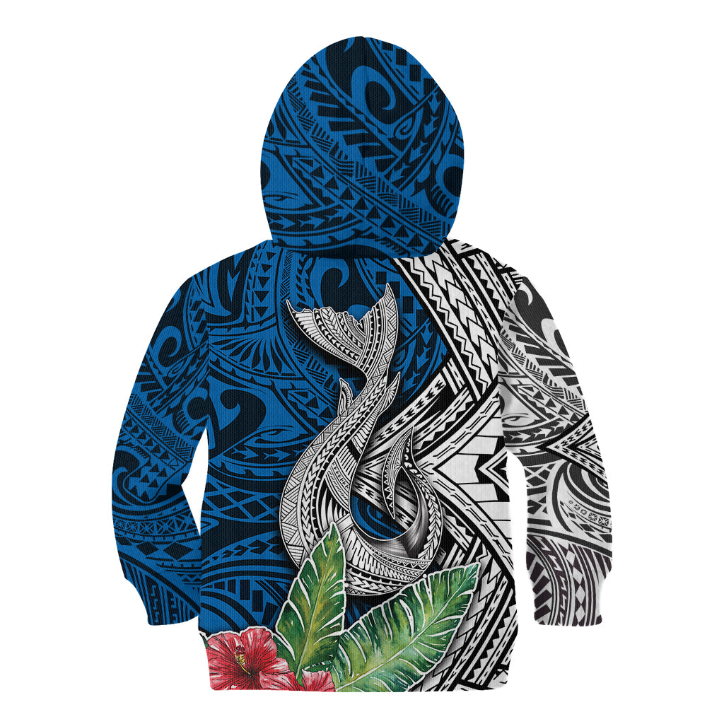 Polynesian Kid Hoodie Whale Pattern and Hibiscus Flowers TS04 - Polynesian Pride
