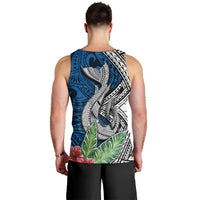 Polynesian Men Tank Top Whale Pattern and Hibiscus Flowers TS04 - Polynesian Pride