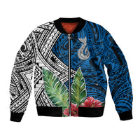 Polynesian Sleeve Zip Bomber Jacket Whale Pattern and Hibiscus Flowers TS04 Unisex Multicolor - Polynesian Pride
