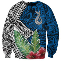 Polynesian Sweatshirt Whale Pattern and Hibiscus Flowers TS04 Unisex Multicolor - Polynesian Pride