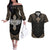 Polynesian Hawaii Tattoo Couples Matching Off The Shoulder Long Sleeve Dress and Hawaiian Shirt TS04 Multicolor - Polynesian Pride