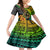 Hawaii Kid Short Sleeve Dress Polynesian Fish Hook and Hibiscus Flowers with Gradient Pattern TS04 KID Multicolor - Polynesian Pride
