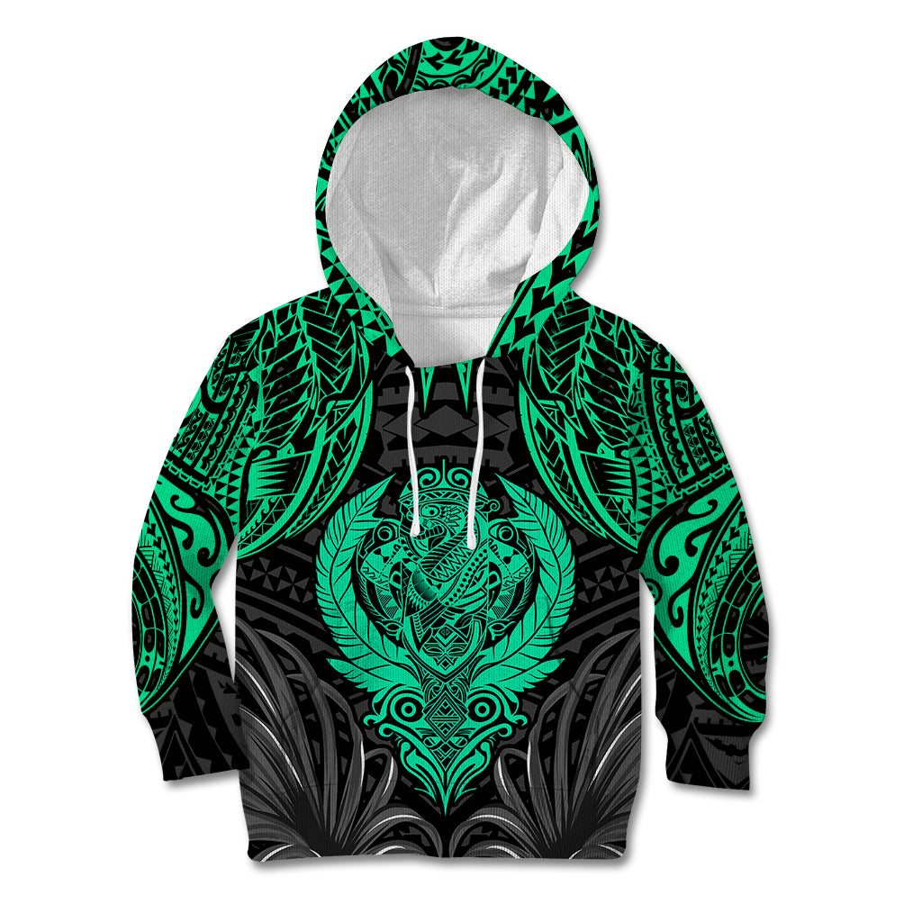 Polynesian Kid Hoodie Abstract Tiki TS04 Hoodie Black Yellow - Polynesian Pride