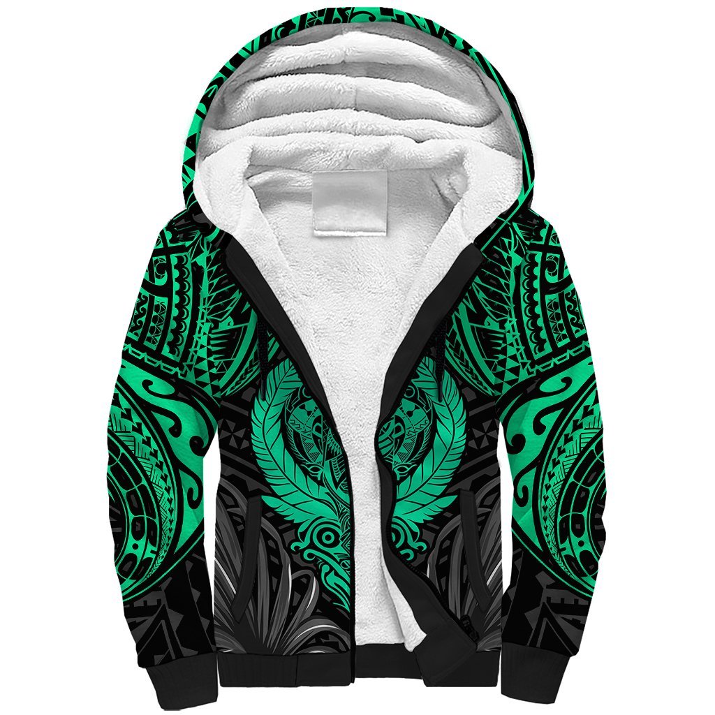 Polynesian Sherpa Hoodie Abstract Tiki TS04 Unisex Black Yellow - Polynesian Pride