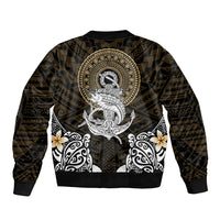 Polynesian Swordfish Bomber Jacket with Anchor Pattern and Tribal Turtle TS04 Unisex Multicolor - Polynesian Pride