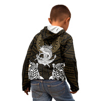Polynesian Swordfish Kid Hoodie with Anchor Pattern and Tribal Turtle TS04 - Polynesian Pride