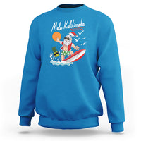 Mele Kalikimaka Surfing Santa Vintage Hawaiian Christmas Sweatshirt TS09 Sapphire - Polynesian Pride