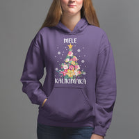 Mele Kalikimaka Hawaiian Christmas Tree Tropical Flower Hoodie TS09 Purple - Polynesian Pride
