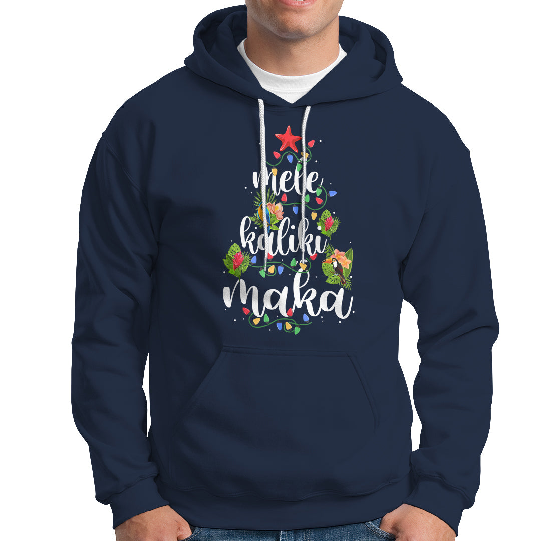 Mele Kalikimaka Hawaiian Christmas Tree Hoodie TS09 Navy - Polynesian Pride