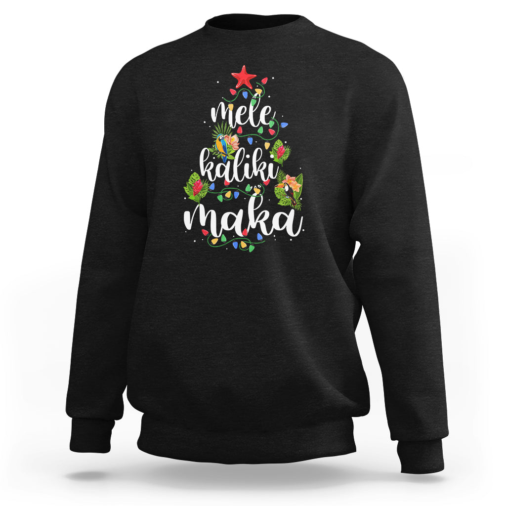 Mele Kalikimaka Hawaiian Christmas Tree Sweatshirt TS09 Black - Polynesian Pride