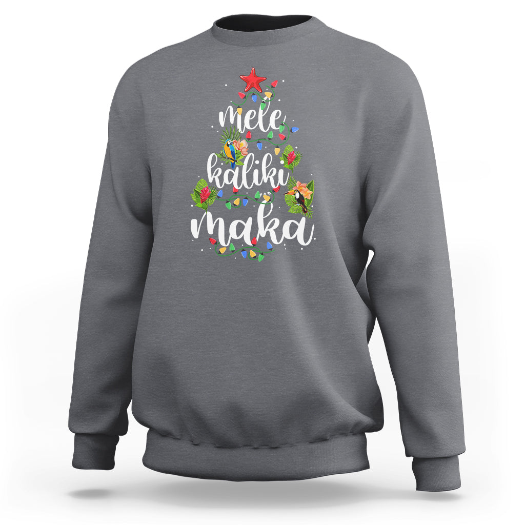 Mele Kalikimaka Hawaiian Christmas Tree Sweatshirt TS09 Charcoal - Polynesian Pride