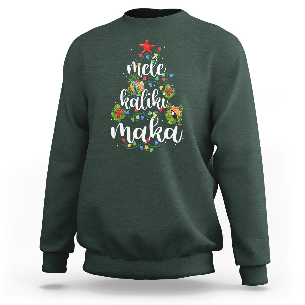 Mele Kalikimaka Hawaiian Christmas Tree Sweatshirt TS09 Dark Forest Green - Polynesian Pride