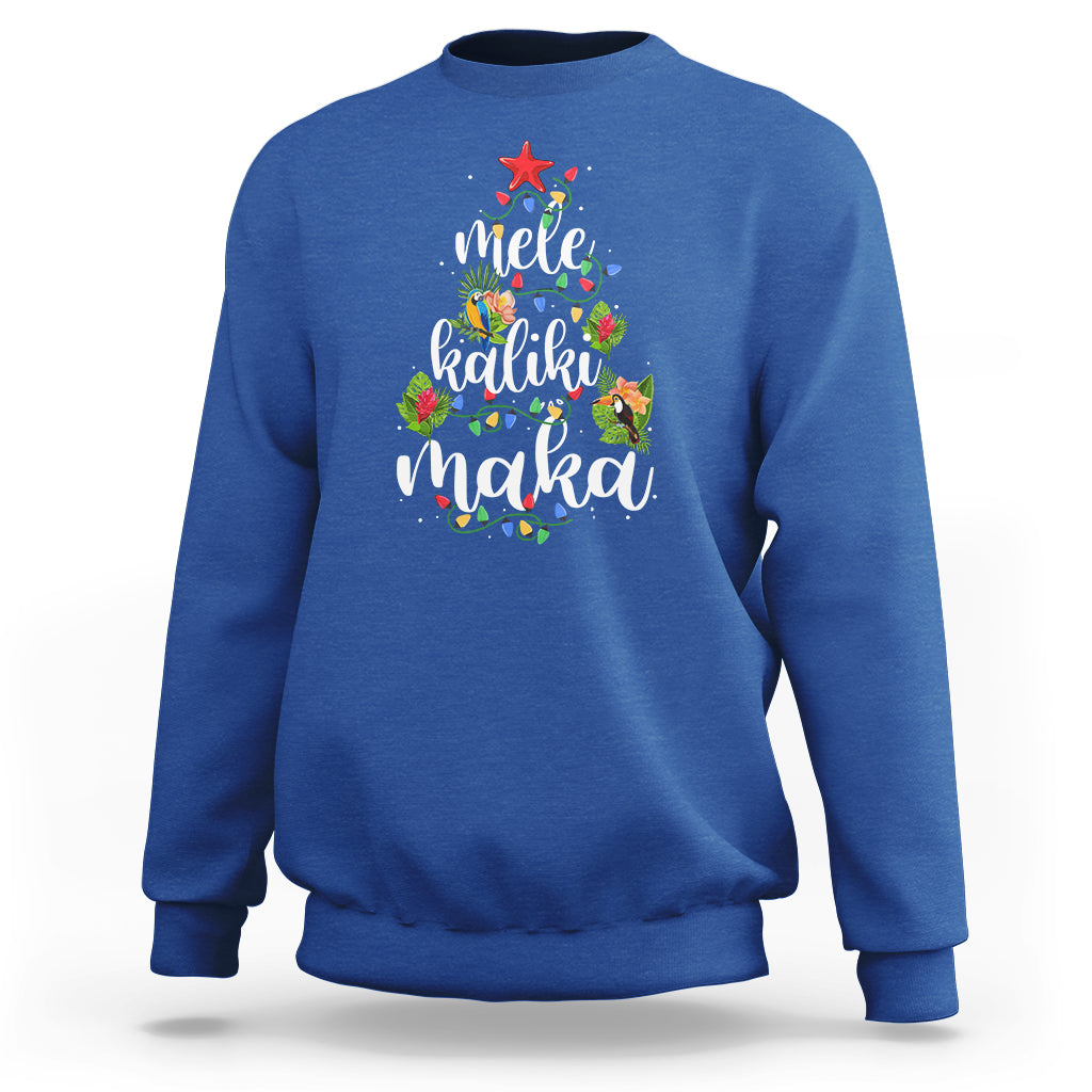 Mele Kalikimaka Hawaiian Christmas Tree Sweatshirt TS09 Royal Blue - Polynesian Pride