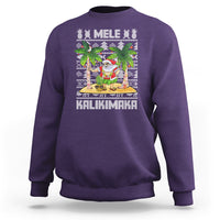 Mele Kalikimaka Santa Hawaiian Christmas Hula Dance Sweatshirt TS09 Purple - Polynesian Pride