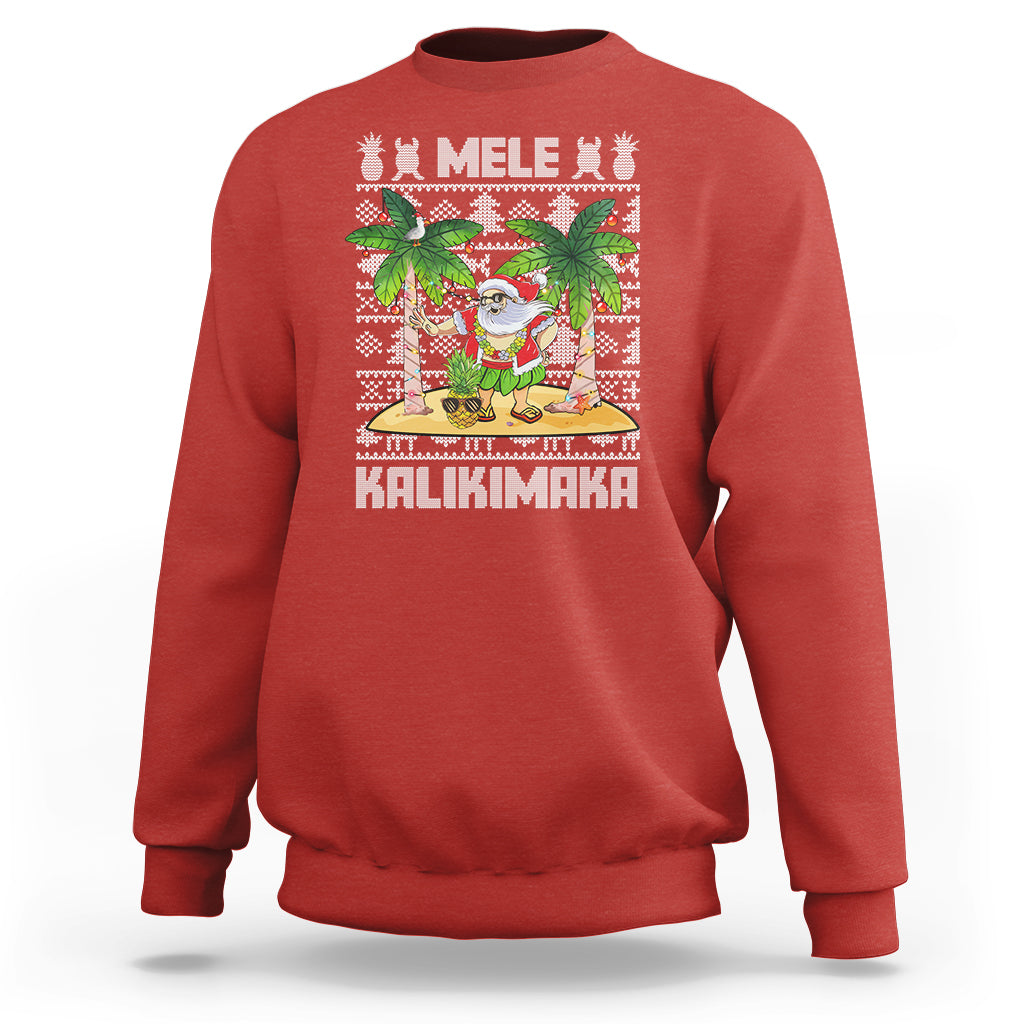 Mele Kalikimaka Santa Hawaiian Christmas Hula Dance Sweatshirt TS09 Red - Polynesian Pride