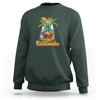 Mele Kalikimaka Christmas In Hawaii Xmas Light Pineapple Sweatshirt TS09 Dark Forest Green - Polynesian Pride