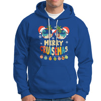 Merry Cruisemas Hawaiian Christmas Palm Tree Sunglass Hoodie TS09 Royal Blue - Polynesian Pride