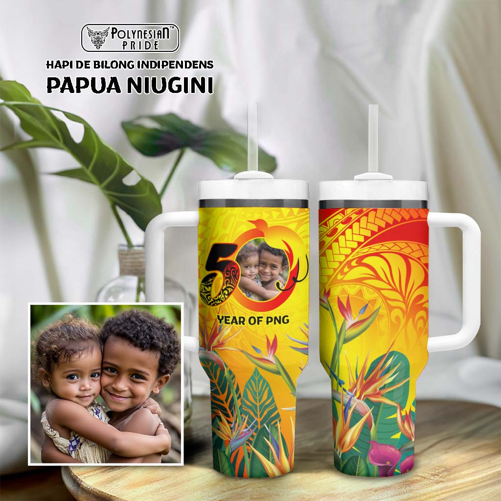 Custom Photo Papua Niugini Hapi 50th Indipendens Tumbler With Handle Year of PNG 1975-2025 CTM09