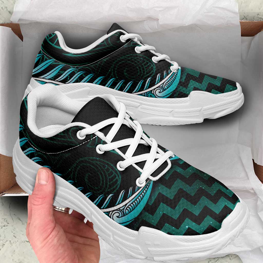 Turquoise Matariki New Zealand Chunky Sneakers Maori Poutama Galaxy Vibes LT14 - Polynesian Pride