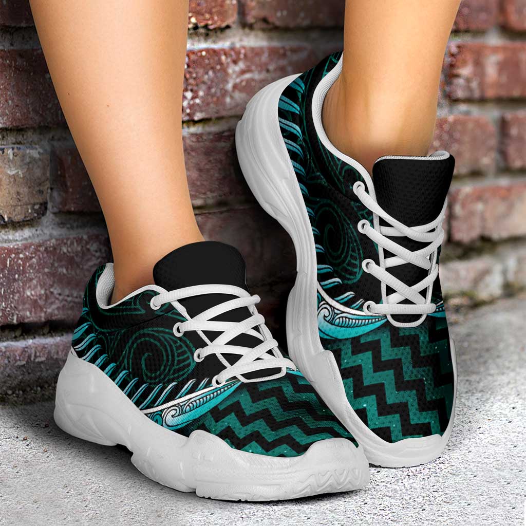 Turquoise Matariki New Zealand Chunky Sneakers Maori Poutama Galaxy Vibes LT14 - Polynesian Pride