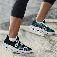 Turquoise New Zealand Clunky Sneakers Aotearoa Silver Fern With Manaia Maori Unique